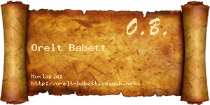 Orelt Babett névjegykártya